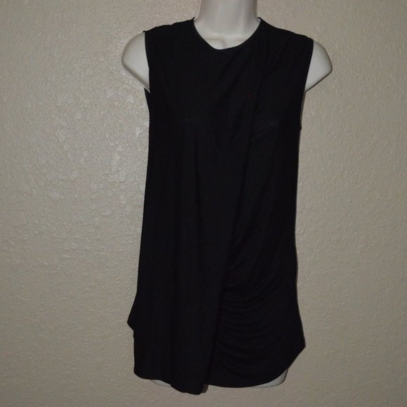 Sz 38 4 S Givenchy Black Ruched Detail Sleeveless Top Blouse - Picture 1 of 7